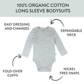 5-Pack Organic Cotton Long Sleeve Bodysuits